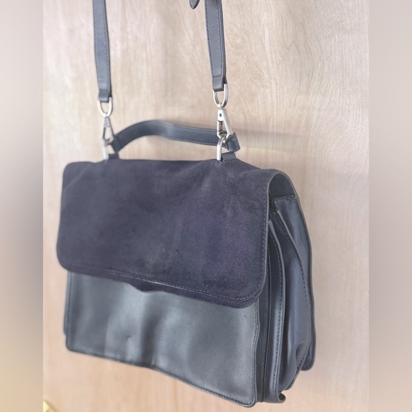 Rebecca Minkoff Navy Leather/Suede Satchel - Picture 1 of 16